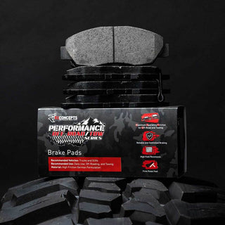 R1 Concepts Front Perf Brake Pads & Hardware Kit: Fits Ram 2019-2025 6.7L Diesel / 6.4L 392