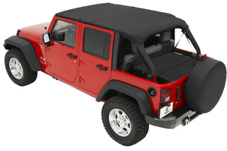 Bestop Header Safari Bikini Top (Black Diamond) (F&R): Jeep Wrangler JK 2007-2009 3.8L V6