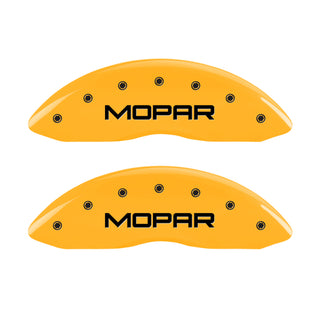 MGP 4 Caliper Covers Engraved Front & Rear MOPAR Yellow finish black ch