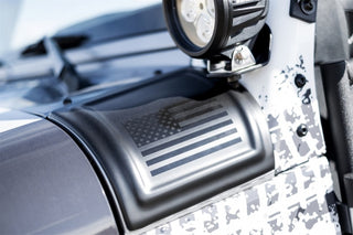 Rampage 2-Door Cowl Cover American Flag Black: Jeep Wrangler JK 2007-2018 3.6L/3.8L V6
