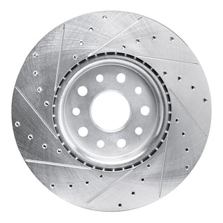 R1 Concepts Drilled & Slotted Brake Rotor (FRONT RIGHT): Fits Jeep Grand Cherokee 2011-2026