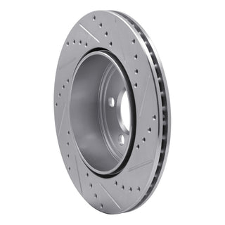R1 Concepts Drilled & Slotted Brake Rotor (REAR LEFT): Fits Chrysler 300 / Dodge Challenger / Charger 2005-2024 w/ Silver