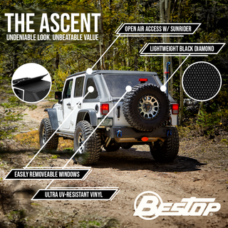 Bestop Ascent Black Diamond (F&R): Jeep Wrangler JK 2007-2018 3.6L/3.8L