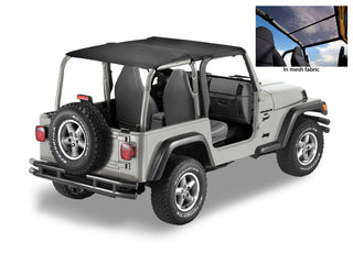 Bestop Safari Bikini Header Top Mesh (F&R): Jeep Wrangler TJ 1997-2002