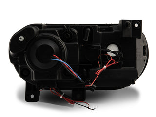 Raxiom Dual LED Halo Projector Headlights Black Housing (Clear Lens): Dodge Challenger 2008-2014