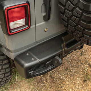 Rugged Ridge Spartacus Rear Bumper Black (REAR): Jeep Wrangler JL 2018-2025 w/ 3.6L V6 / 3.0L EcoDiesel / 2.0L Turbo