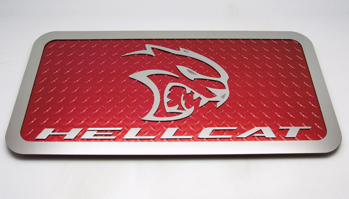American Car Craft HELLCAT Diamond Plate Car Show Display: Dodge Challenger 2015 - 2023