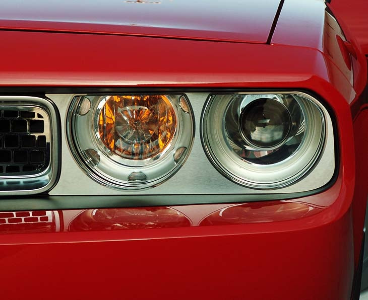 American Car Craft Brushed Headlight Surrounds: Dodge Challenger R/T SRT8 2008 - 2014