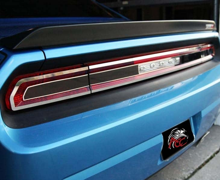 American Car Craft Tail Light Smoked Plexiglass Trim Plate: Dodge Challenger 2008 - 2014