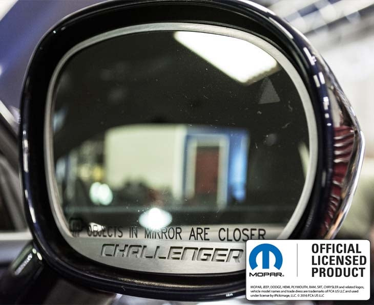 American Car Craft "Challenger" Side Mirror Trim: Dodge Challenger 2008 - 2023 (All Models)