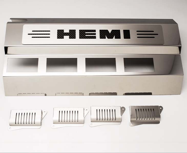 American Car Craft 5.7L Hemi Engine Half Covers (CARBON FIBER): 300 / Challenger / Charger 5.7L Hemi 2009 - 2024