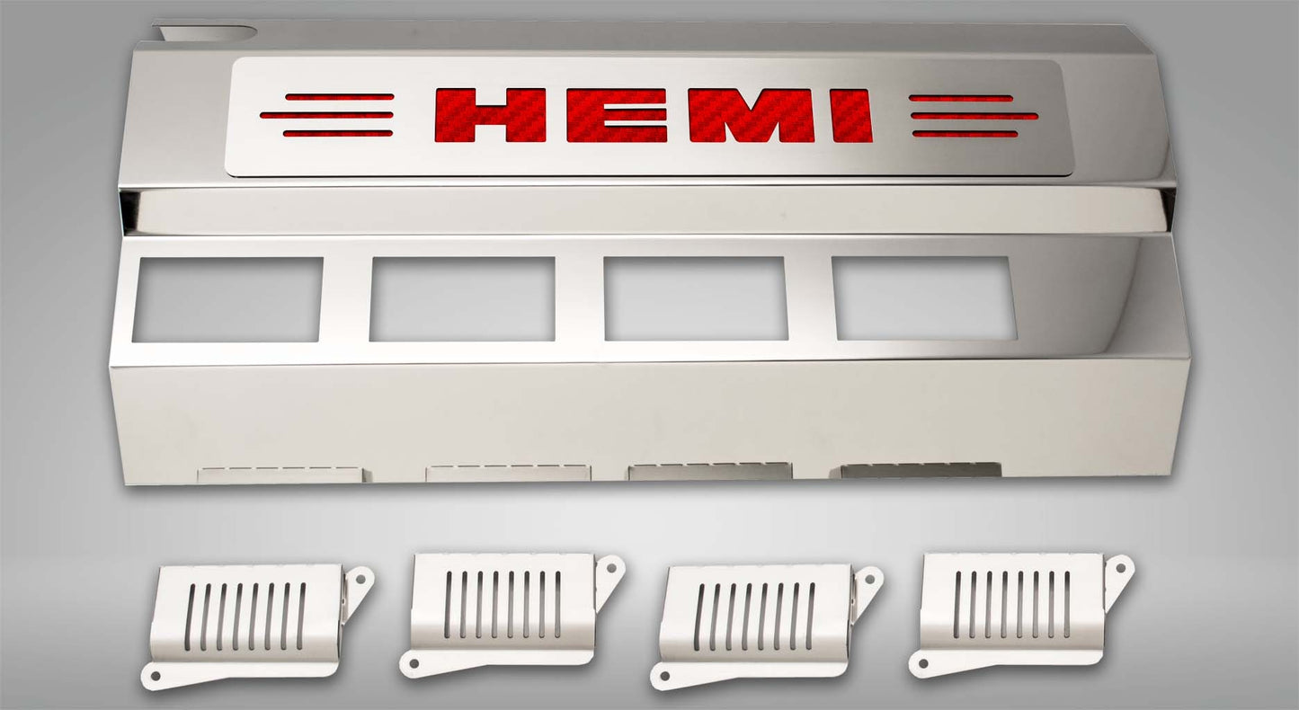 American Car Craft 5.7L Hemi Engine Half Covers (CARBON FIBER): 300 / Challenger / Charger 5.7L Hemi 2009 - 2024