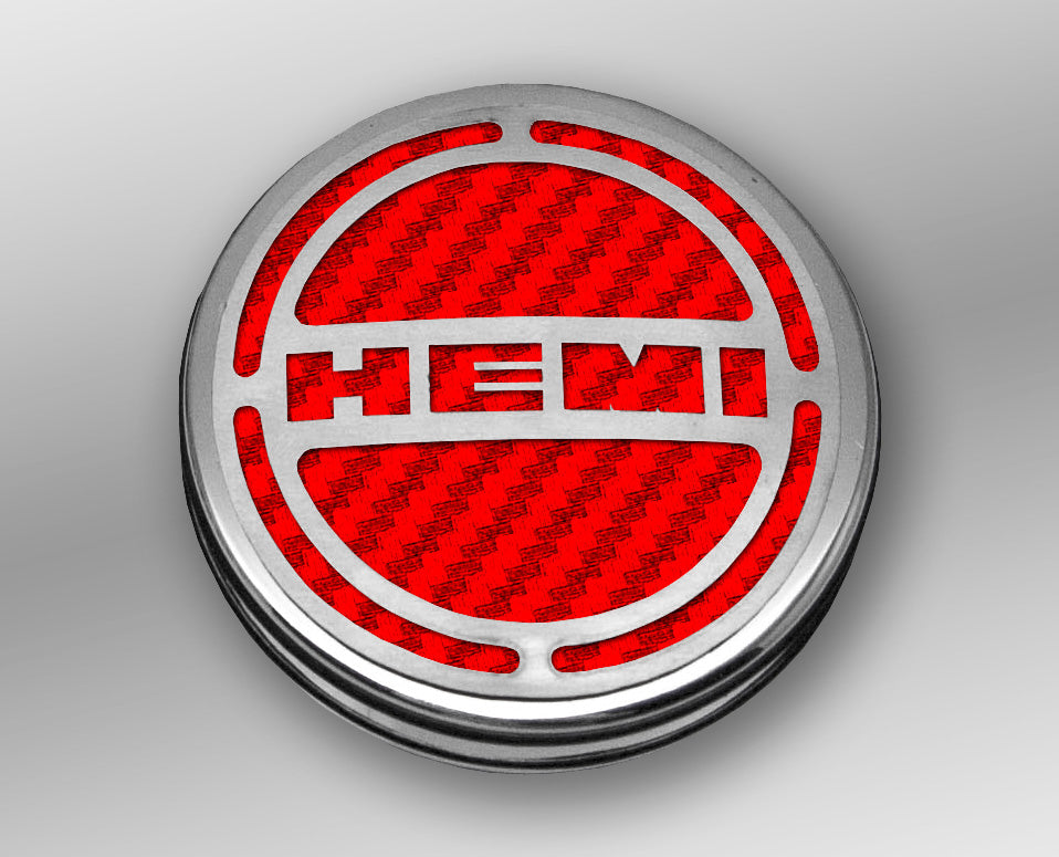 American Car Craft "HEMI" Deluxe Fluid & Shock Tower Cap Covers (13PC): Dodge Challenger V8 2008 - 2023
