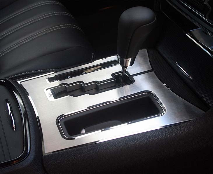 American Car Craft Brushed Shifter Plate with Polished Trim Ring: Chrysler 300C 5.7L 2011 - 2024