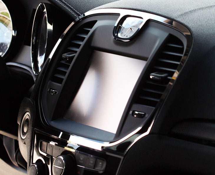American Car Craft Polished Navigation Center A/C Vent Trim Ring 2Pc: Chrysler 300 2011 - 2014