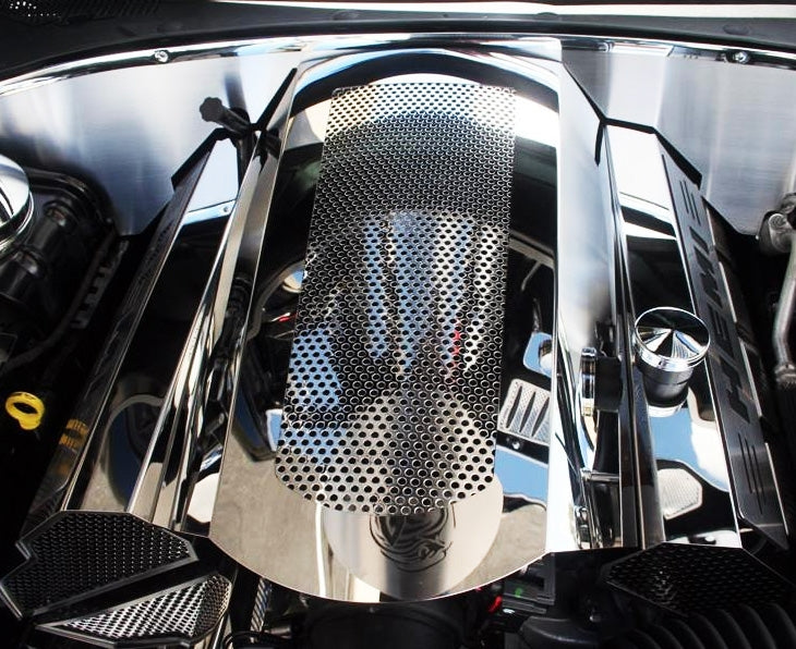 American Car Craft Perforated Illuminated Plenum Cover: Dodge Charger / Chrysler 300 5.7L 2009 - 2024