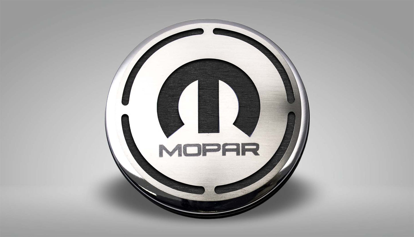 American Car Craft "MOPAR" Deluxe Fluid & Shock Tower Cap Covers (13PC): Dodge Challenger V8 2008 - 2023
