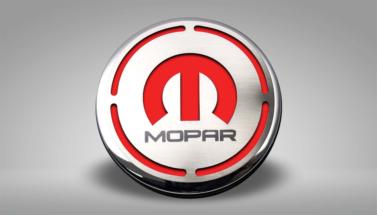 American Car Craft "MOPAR" Deluxe Fluid & Shock Tower Cap Covers (13PC): Dodge Challenger V8 2008 - 2023