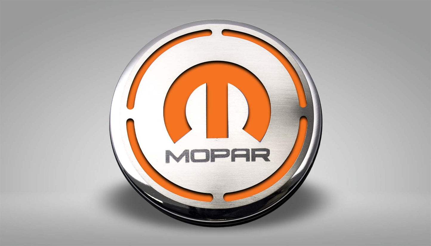 American Car Craft "MOPAR" Deluxe Fluid & Shock Tower Cap Covers (13PC): Dodge Challenger V8 2008 - 2023