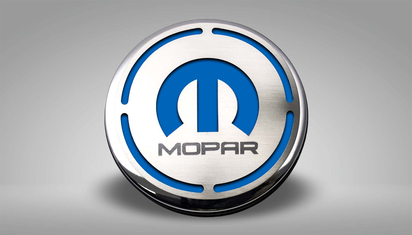 American Car Craft "MOPAR" Deluxe Fluid & Shock Tower Cap Covers (13PC): Dodge Challenger V8 2008 - 2023