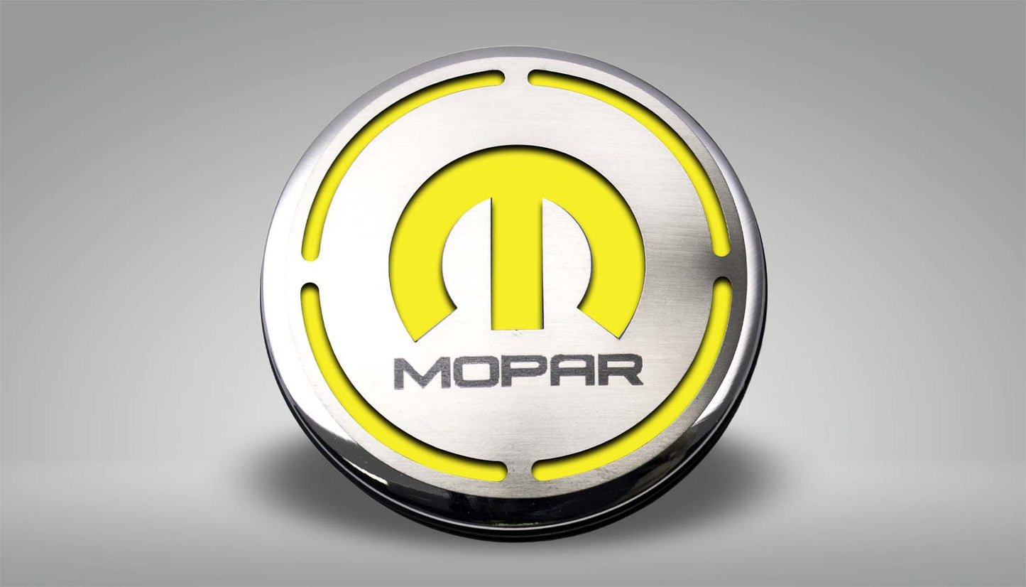 American Car Craft "MOPAR" Deluxe Fluid & Shock Tower Cap Covers (13PC): Dodge Challenger V8 2008 - 2023