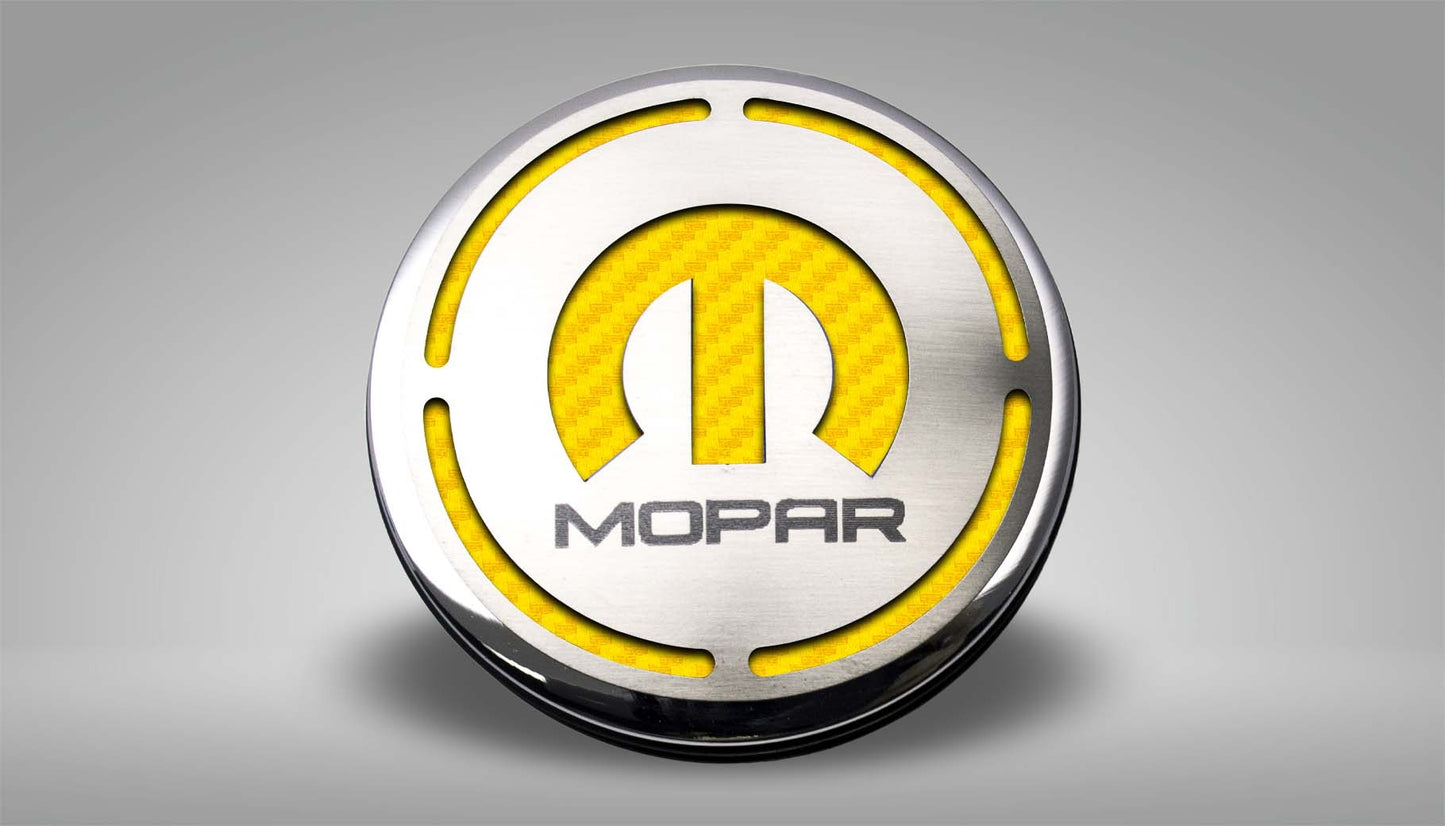 American Car Craft "MOPAR" Deluxe Fluid & Shock Tower Cap Covers (13PC): Dodge Challenger V8 2008 - 2023