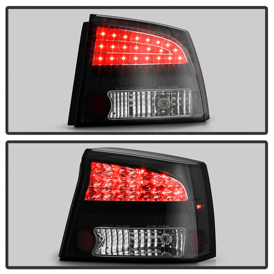 Spyder Black LED Tail Lights: Dodge Charger 2006 - 2008