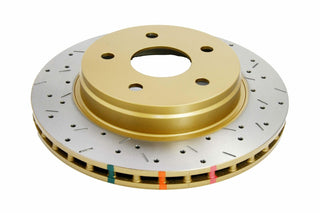 DBA XS 4000 Series Front Gold Brake Rotors (Drilled & Slotted): Dodge Durango (05-09) & Dodge Ram (02-10)