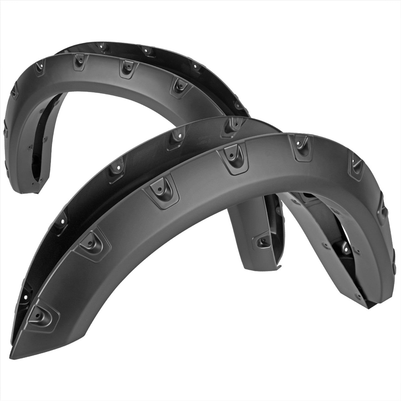 Spec D Riveted Style Fender Flares (Smooth Black, 4pc): Ram 2500 & 3500 2019 - 2024