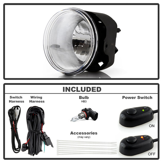 Spyder OEM Style Fog Lights (Clear): Jeep Grand Cherokee / Dakota / Durango 2005 - 2009