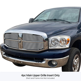 APS Polished Stainless Upper Billet Grille (Version 2): Dodge Ram 2006 - 2008