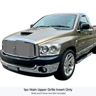 APS Polished Stainless Upper Billet Grille (w/ Logo Show): Dodge Ram 2006 - 2008