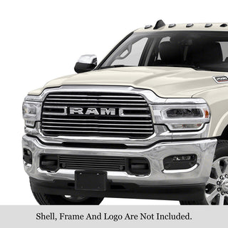 APS Black Stainless Lower Billet Grille (WITH Front Sensor): Ram 2500 & 3500 2019 - 2024
