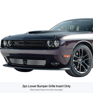 APS Polished Stainless Lower Billet Grille (WITH Adaptive Cruise Control): Dodge Challenger 2015 - 2023