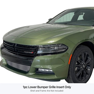 APS Polished Stainless Lower Billet Grille (Version 2): Dodge Charger GT & SXT (w/OUT Adaptive Cruise Control) 2015 - 2023
