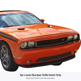 APS Black Stainless Lower Billet Grille: Dodge Challenger 2011 - 2014