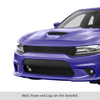 APS Black Stainless Upper Billet Grille: Dodge Charger V8 2015 - 2018