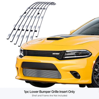 APS Polished Stainless Lower Billet Grille (w/OUT Adaptive Cruise Control): Dodge Charger 2015 - 2018