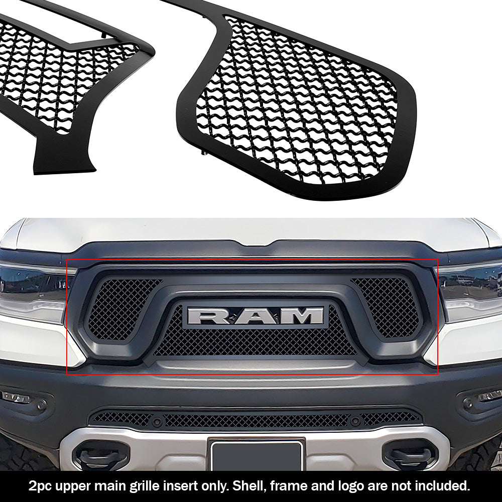 APS Black Stainless Upper Mesh Grille: Ram 1500 2019 - 2024 – FastHemis