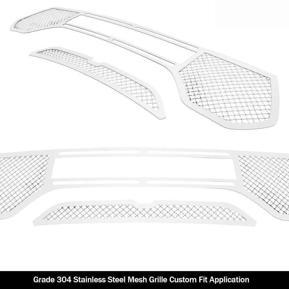 APS Polished Stainless Upper Mesh Grille: Ram 1500 6.2L TRX 2021 - 2024