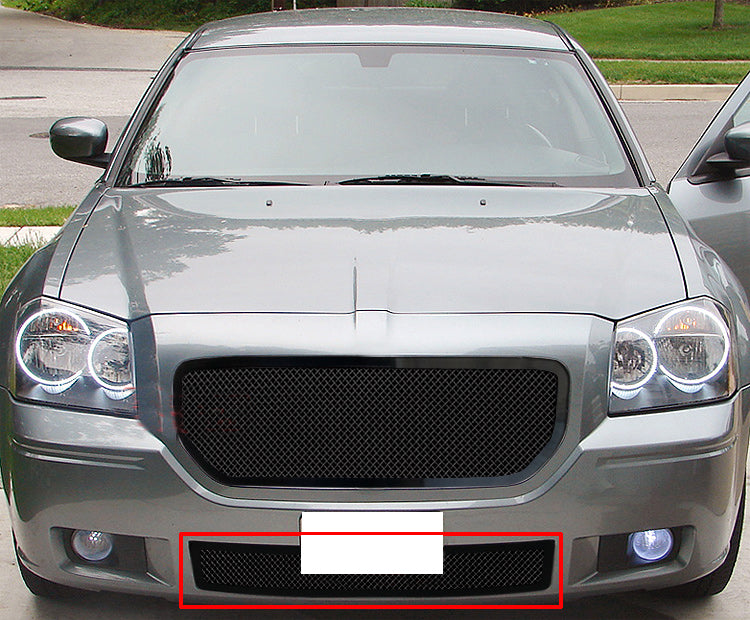 APS Black Stainless Lower Mesh Grille: Dodge Magnum 2005 - 2007
