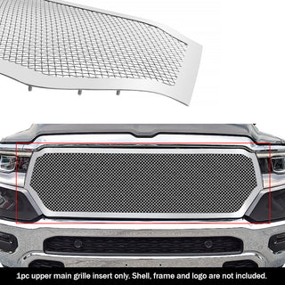 APS Polished Stainless Upper Mesh Grille (Laramie/Lone Star/Big Horn/Tradesman): Ram 1500 2019 - 2024