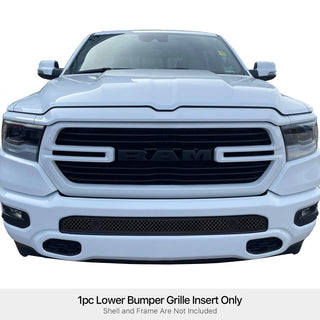 APS Black Stainless Lower Mesh Grille (WITH Front Sensor): Ram 1500 2019 - 2024