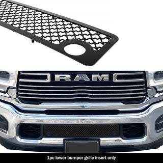 APS Black Stainless Lower Mesh Grille (WITH Front Sensor): Ram 2500 & 3500 2019 - 2024