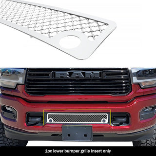 APS Polished Stainless Lower Mesh Grille (WITH Sensor): Ram 2500 2019 - 2024