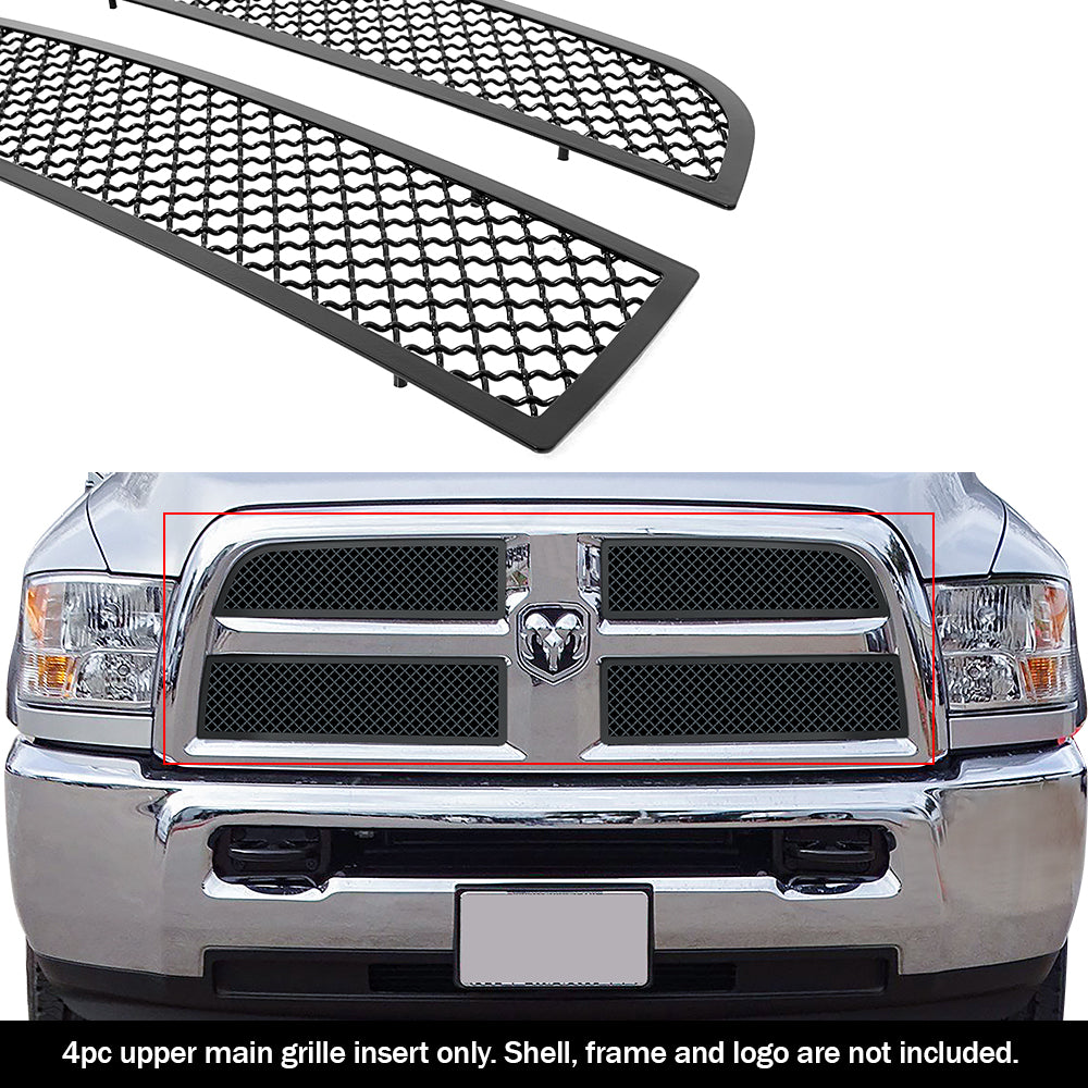 APS Black Stainless Upper Mesh Grille: Ram 2500 & 3500 2013 - 2018