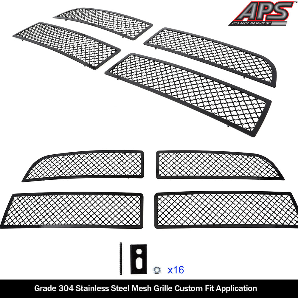 APS Black Stainless Upper Mesh Grille: Ram 2500 & 3500 2013 - 2018