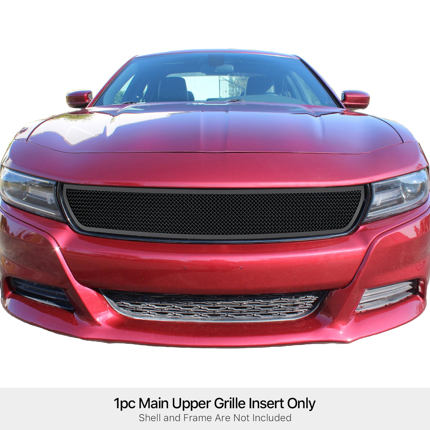APS Black Stainless Upper Mesh Grille: Dodge Charger GT & SXT 2015 - 2023