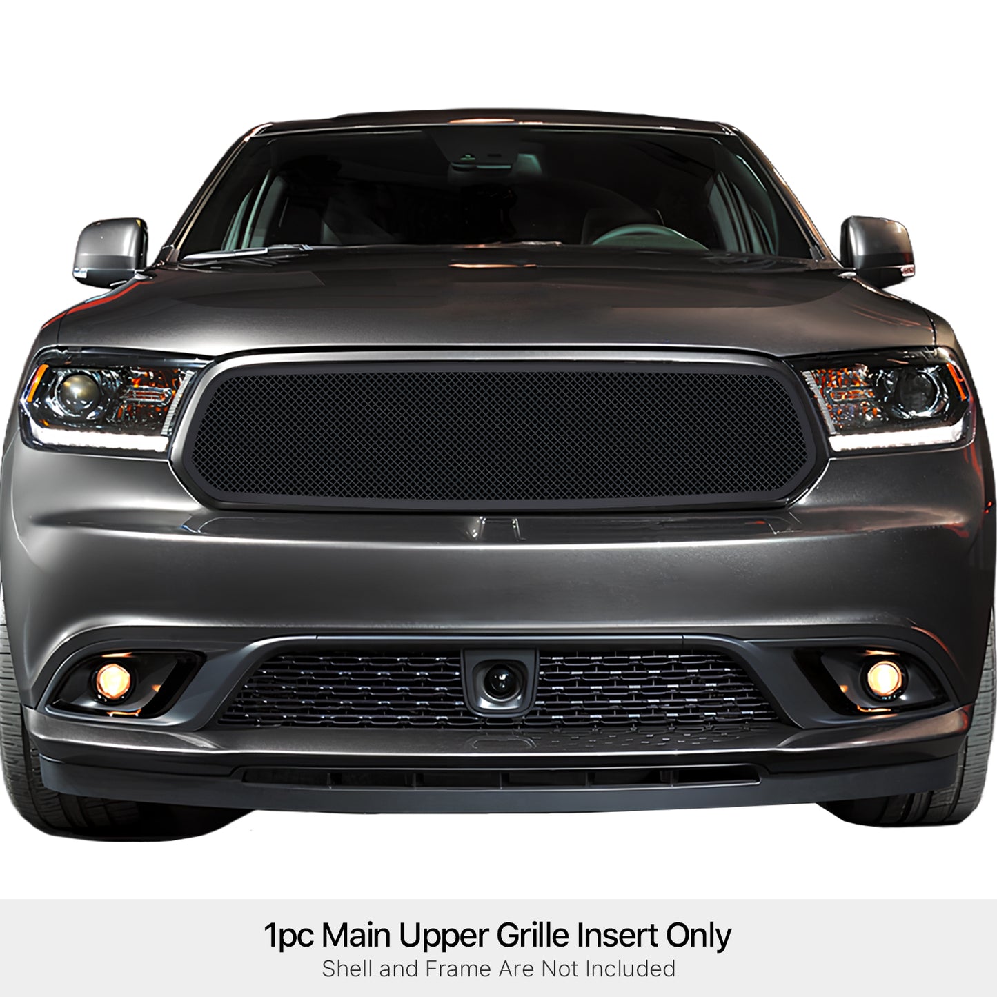 APS Black Stainless Upper Mesh Grille: Dodge Durango 2014 - 2017