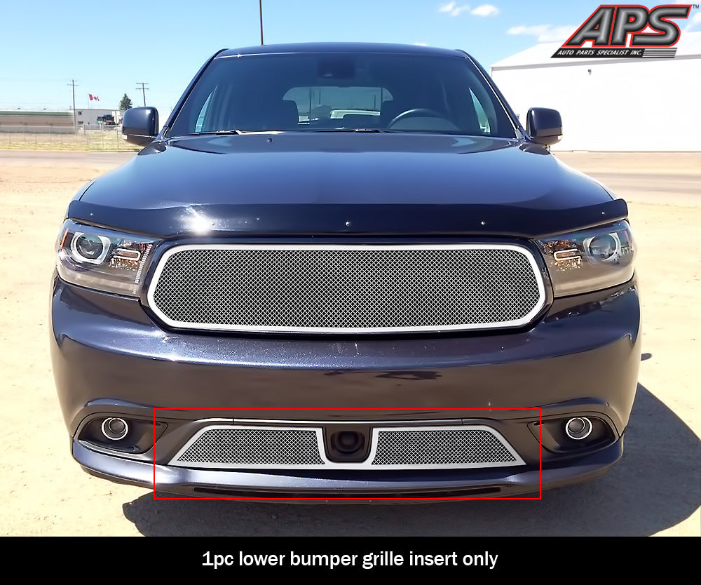 APS Polished Stainless Lower Mesh Grille (WITH Adaptive Cruise Control): Dodge Durango 2014 - 2017